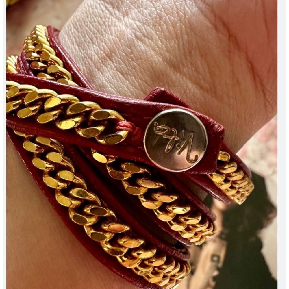 Vita Fede chain wrap leather bracelet